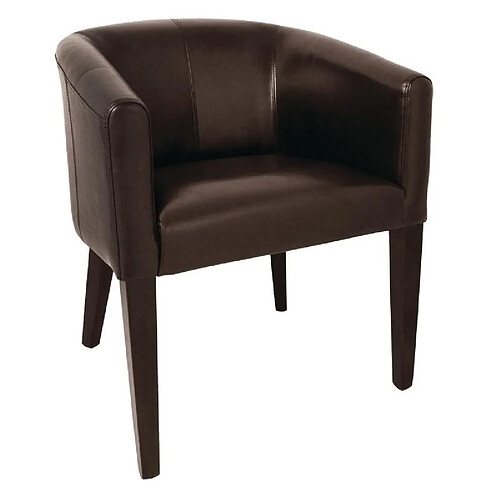 Fauteuil en simili cuir marron foncé Bolero