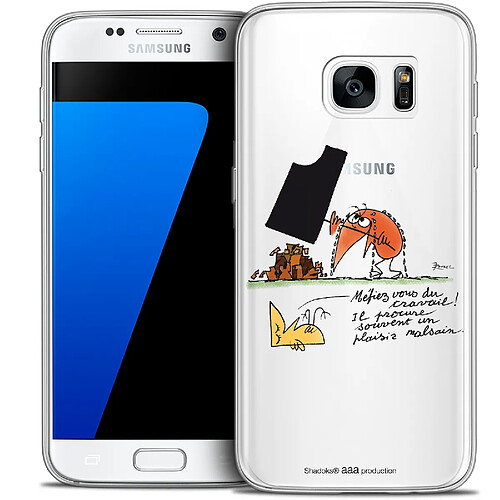 Caseink Coque Housse Etui Samsung Galaxy S7 [Crystal HD Collection Les Shadoks ? Design Le Travail - Rigide - Ultra Fin - Imprimé en France]