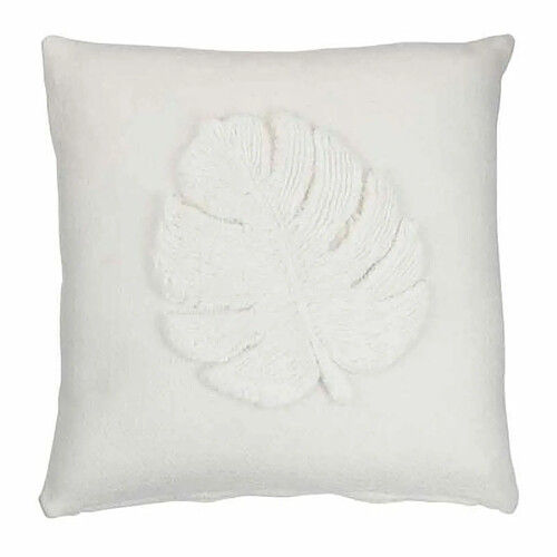 Paris Prix Coussin Déco Feuilles 43x43cm Blanc