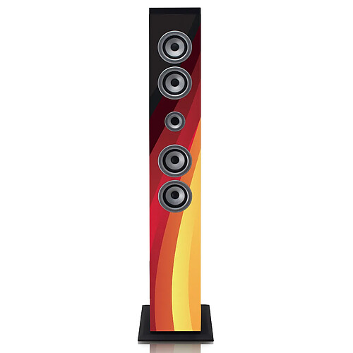 Ices Deutschland - Tour de son Bluetooth® avec radio FM, lecteur USB et SD - Drapeau allemand IBT-6 Deutschland Noir-Rouge-Or