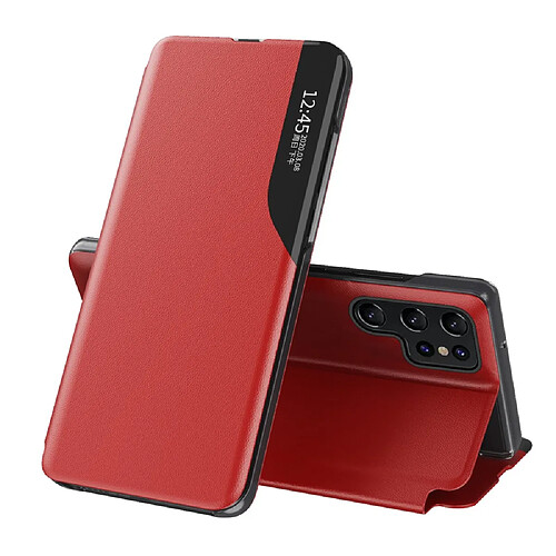 Coque en TPU + PU léger et mince rouge pour votre Samsung Galaxy S22 Ultra