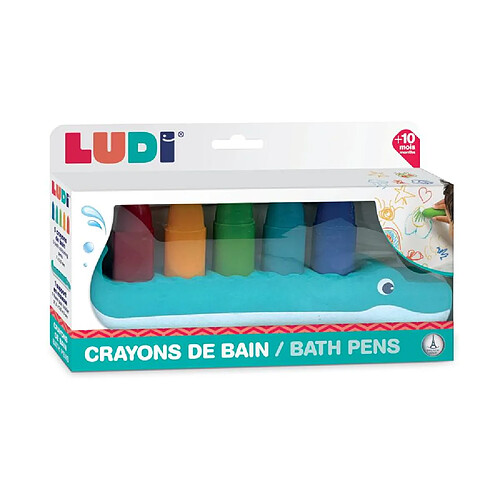 LUDI Crayons lavable de bain avec support