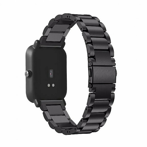 PHONECARE Bracelet en Acier Inoxydable Taille Ajustable Avec Fermoir par Clic + Outil Amazfit GTS 2 - Noir