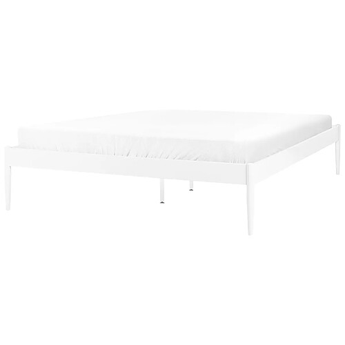 Beliani Lit double 160 x 200 cm en métal blanc VAURS