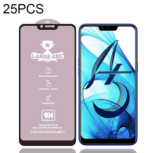 Wewoo Film de verre trempé Pour OPPO A5 25 PCS 9H HD de plein écran à haute alumine