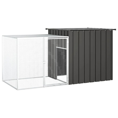 vidaXL Clapier Anthracite 200x91x100 cm Acier galvanisé