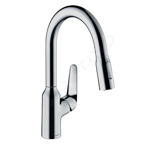 HANSGROHE Mitigeur cuisine Focus M42 2 jets Bec haut chrome douchette extractible