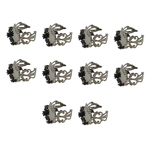 10 pcs victorien 15mm couronne blanche lunette base réglable en filigrane anneau hématite