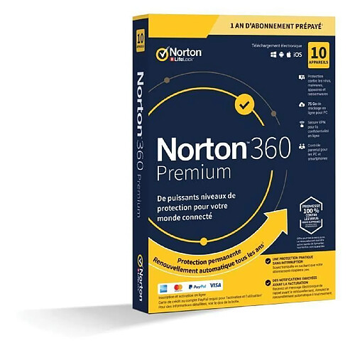 Logiciel Norton 360 Premium 75Go