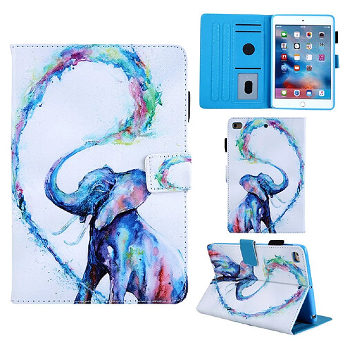 Etui en PU Animal Series porte-cartes éléphant pour votre Apple iPad mini 4/3/2/1