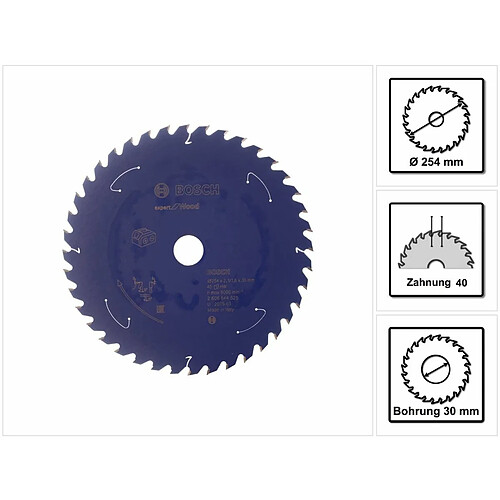 Bosch Lame de scie circulaire Expert for Wood 254 x 1,6 x 30 mm - 40 dents pour bois ( 2608644525 )