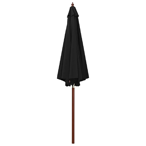 Maison Chic Parasol Jardin | Parasol avec mat en bois 300x258 cm Noir - GKD78108