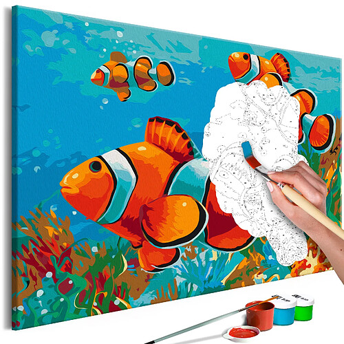 Decoshop26 Tableau à peindre soi-même peinture par numéros motif Gold Fishes 60x40 cm TPN110086