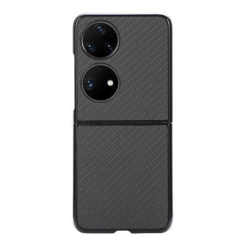 Coque en TPU + PU texture en fibre de carbone, anti-rayures noir pour votre Huawei P50 Pocket