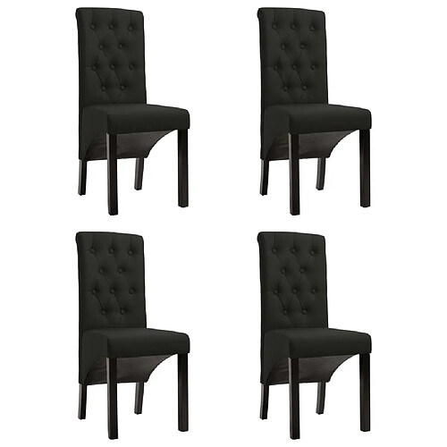 Maison Chic Lot de 4 Chaises à manger,Chaise pour cuisine noir tissu -MN84691