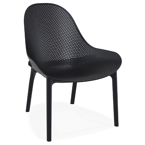 Alterego Fauteuil lounge de jardin perforé 'SILO' noir design