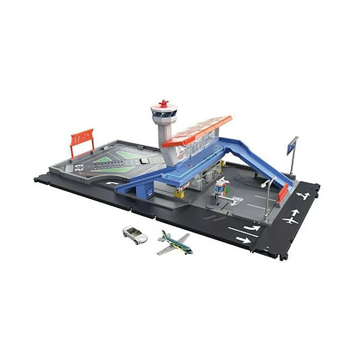 Matchbox - Coffret Aeroport Matchbox, avec sons, accessoires, 1 voiture et 1 avion inclus - Circuit / Petites voiture - Des 3 an