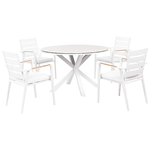 Beliani Ensemble de jardin MALETTO/TAVIANO Blanc