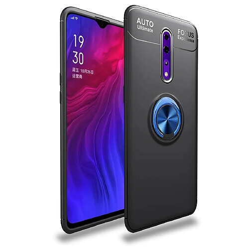 Wewoo Coque Souple Titulaire d'anneau en métal TPU rotation 360 degrés pour OPPO RENO Z noir + bleu