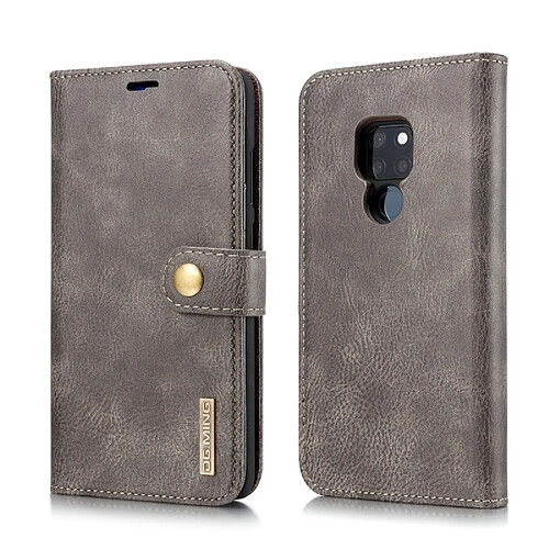 Wewoo Housse Coque Etui en cuir Crazy Horse Texture Flip détachable magnétique pour HuCompagnon 20, avec porte-cartes (gris)