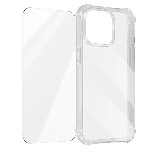 Avizar Coque pour iPhone 15 Pro Coins Renforcés Antichoc + Verre Trempé 9H Transparent