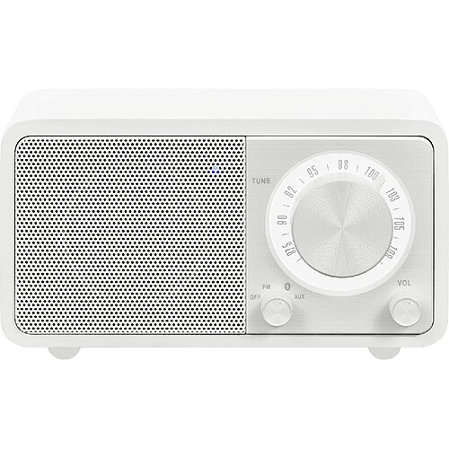 Sangean Radio FM traditionnelle Bluetooth avec 36H d'autonomie blanc