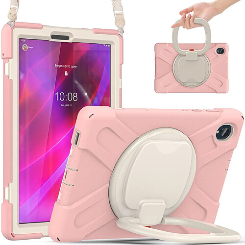 Coque en silicone avec béquille rotative à 360° rose pour votre Lenovo Tab K10/M10 Plus