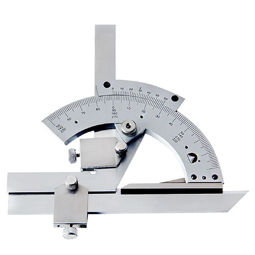 Précision universelle de règle de chercheur d'angle de rapporteur de biseau d'acier inoxydable de 320 ° - argent