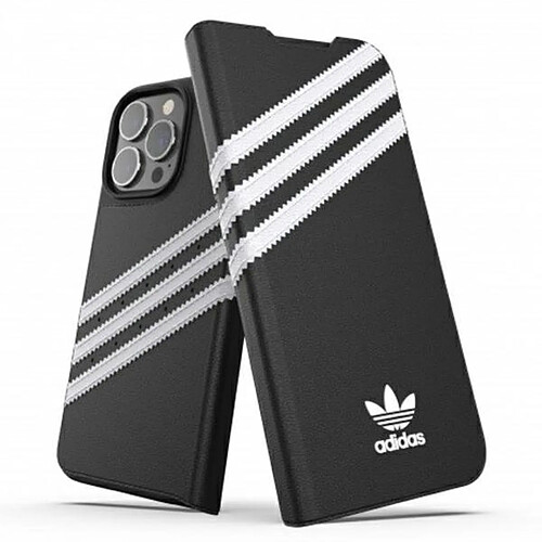 adidas or booklet coque pu iphone 13 pro/13 6.1" noir et blanc/noir blanc 47112