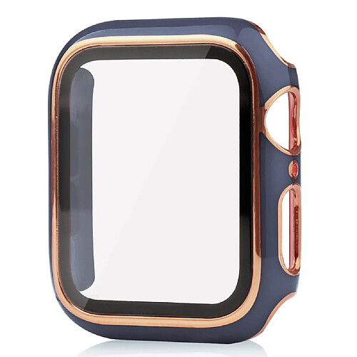 Coque en TPU électroplaqué, bleu/or pour votre Apple Watch Series 7 41mm