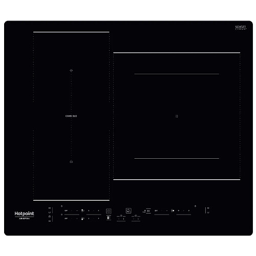 Table de cuisson induction 60cm 3 foyers 7200w noir - HB2760BNE - HOTPOINT