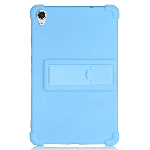 Coque en silicone souple avec béquille coulissante bleu clair pour votre Lenovo Tab M8 8705/8505