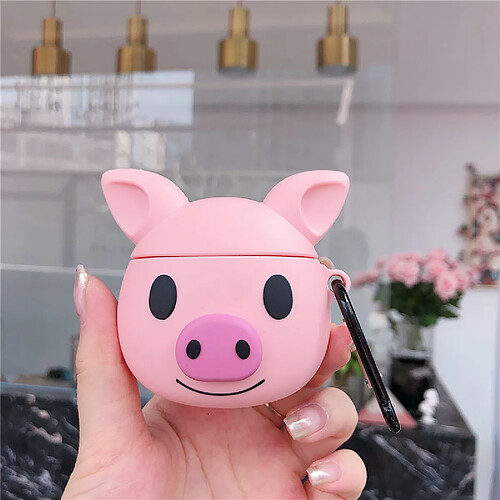 GUPBOO Airpods Coque Housse Étui Protecteur Compatible pour AirPods Pro-Tête de cochon coeur de jolie fille