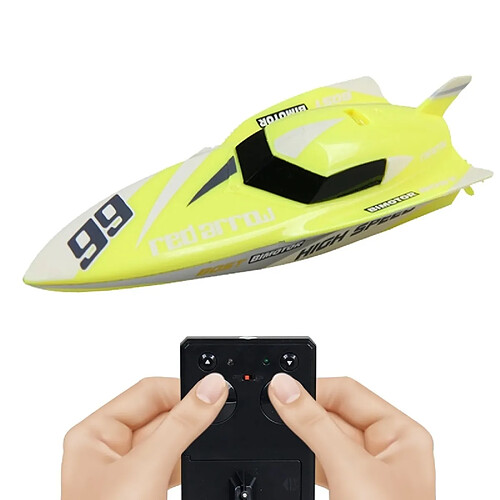 Wewoo Bateau télécommandée jaune 3312M 4 canaux 2,4 GHz Mini Racing Boat RC Speedboat enfants jouet avec télécommande