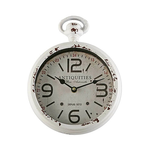 Horloge Murale Versa Antiques Blanc Acier Vintage 4,5 x 28 x 22 cm