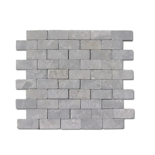 Pegane Carrelage mosaïque / Plaque de mosaïque mur et sol en marbre naturel coloris gris clair - 30 x 30 cm