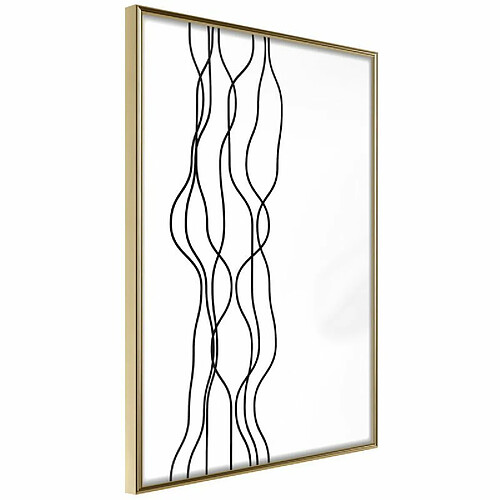 Paris Prix Affiche Murale Encadrée Wavy Lines 20 x 30 cm Or