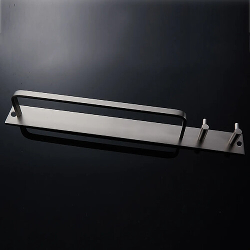 Universal Porte-serviettes en alliage d'aluminium noir Porte-serviettes brossé Suspensions Installation murale Accessoires de toilette Porte-serviettes de salle de bains Rail Single 40cm |(Le noir)