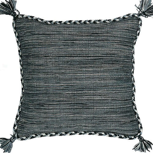 Thedecofactory SAHARA - Coussin 100% coton tissé et tressé gris 45x45