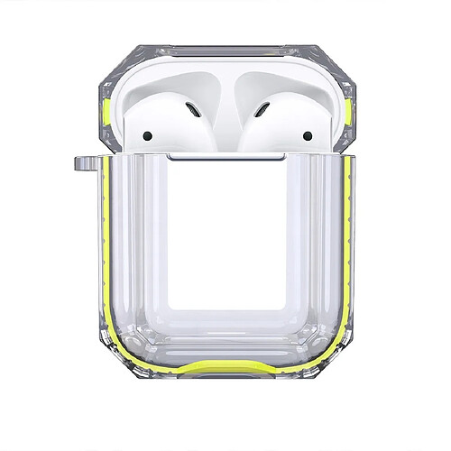 Wewoo Coque Ecouteurs sans fil de charge TPU transparent pour Apple AirPods 1/2 Jaune