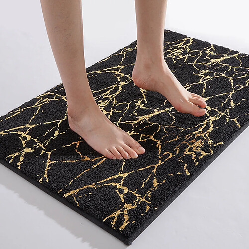 LUUCOZK Tapis de bain antidérapants absorbants à séchage rapide pour salle de bain - Noir-50 x 80cm