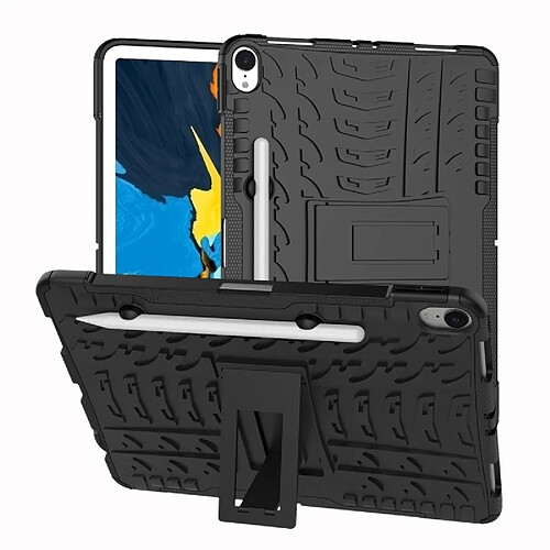 Wewoo Coque Renforcée antichoc TPU + PC pour iPad Pro 11 pouces 2018 avec support et porte-stylet noir