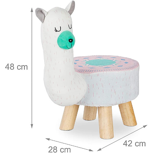 Helloshop26 Tabouret animalier pour enfants blanc et rose 13_0002752_2