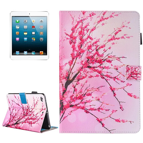 Wewoo Coque pour iPad mini 4/3/2/1 Peinture Peach Blossom Motif Horizontal Flip Housse en cuir avec titulaire et portefeuille fentes cartes fente stylo