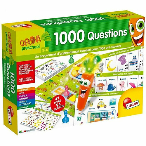 Lisciani Giochi Carotina 1000 questions - boite de jeu quizz - LISCIANI