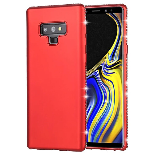 Wewoo Cristal décor sur les côtés surface lisse étui de protection arrière en TPU souple pour Galaxy Note9 (rouge)