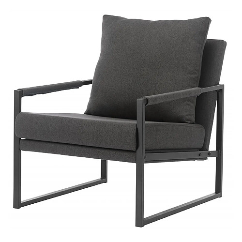 Moloo SCOTT - Fauteuil lounge en tissu Anthracite et métal noir