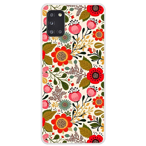 Coque en TPU impression de motifs fleurs vives pour votre Samsung Galaxy A31