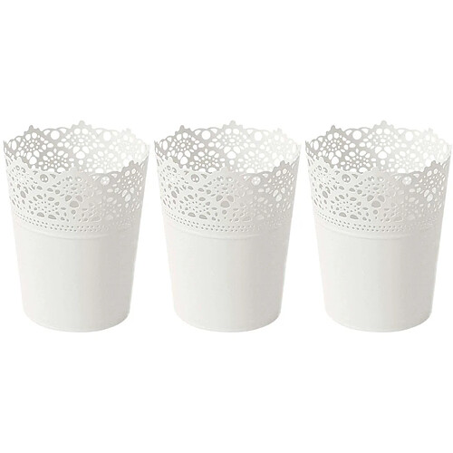 Aubry Gaspard Cache pot en métal laqué fantaisie (Lot de 3).