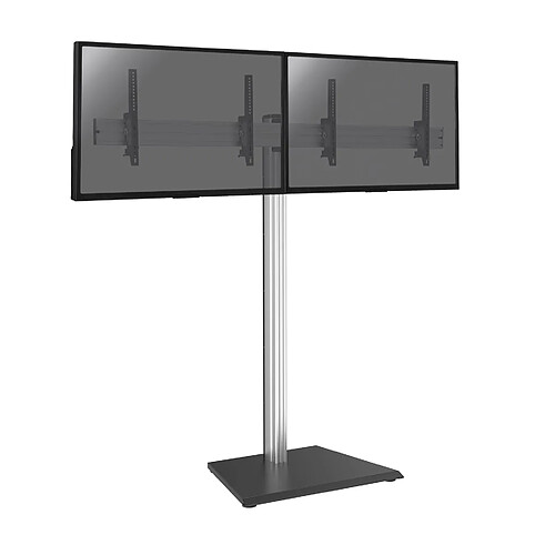 Kimex Support sur pied pour 2 écrans TV 50'' - 55'' - Hauteur 175cm - A poser - Inclinable